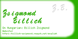 zsigmond billich business card